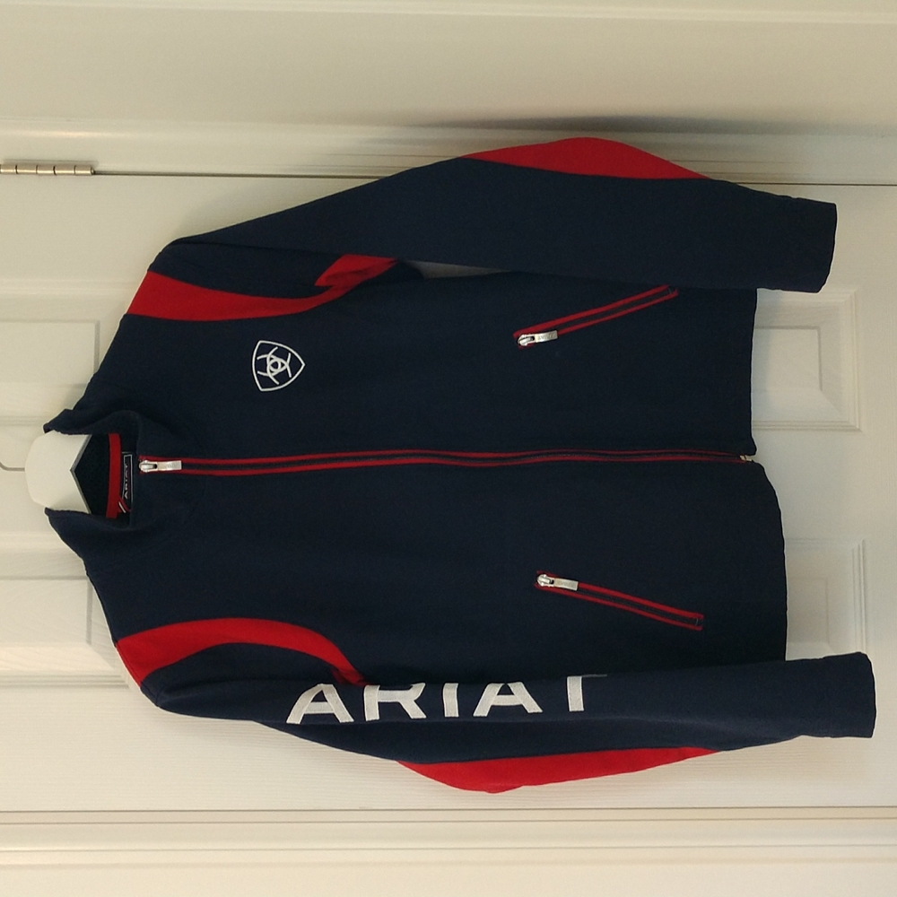Ariat Navy & Red Softshell Full Zip Jacket